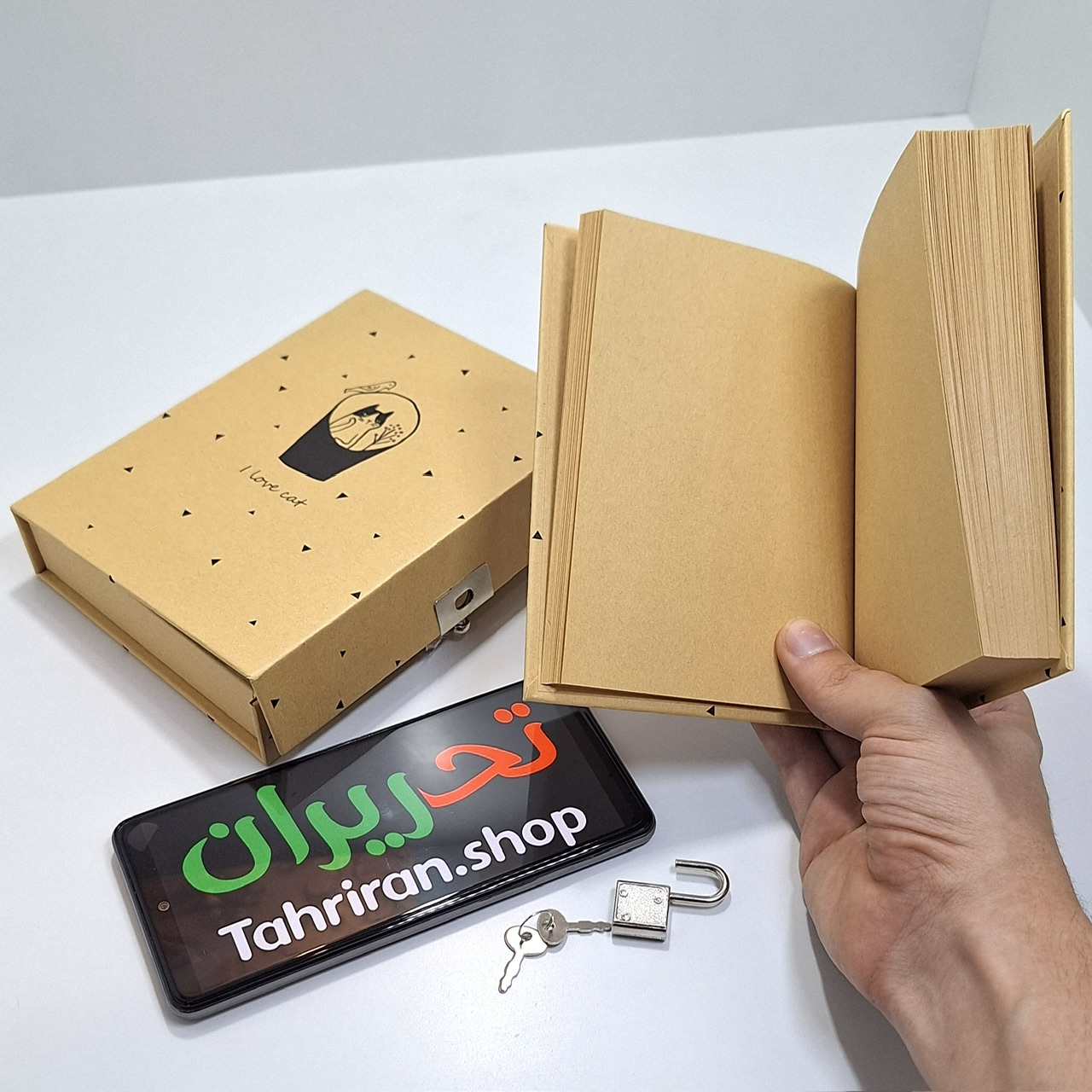خرید دفتر خاطرات کرافت قفل دار طرح گربه