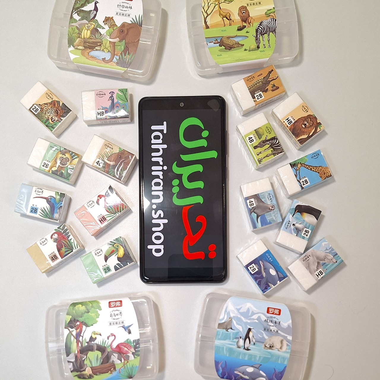 خرید پاک کن حیوانات قطبی صحرایی جنگلی ۴تایی