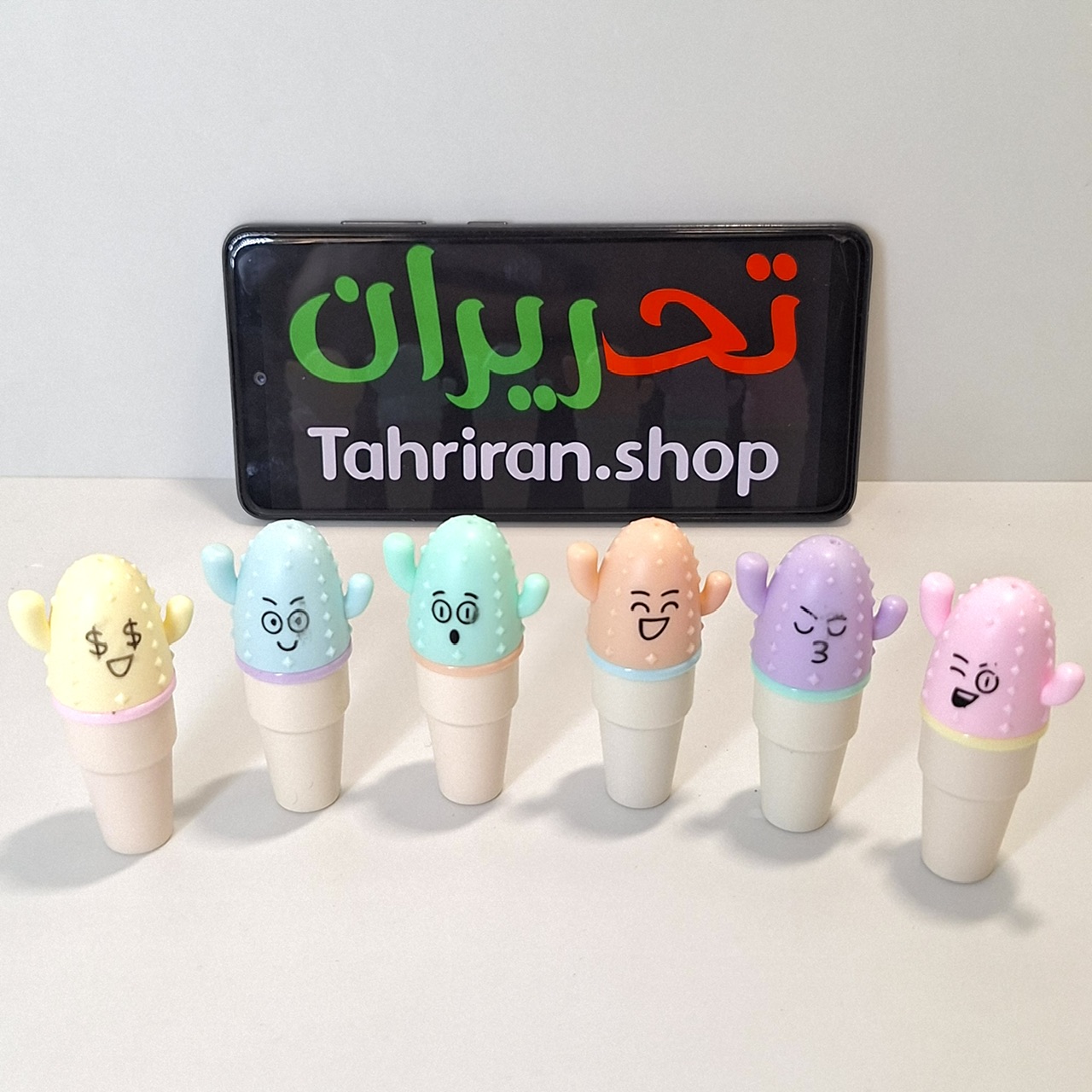 خرید بسته ی ماژیک هایلایتر طرح کاکتوس ۶ عددی