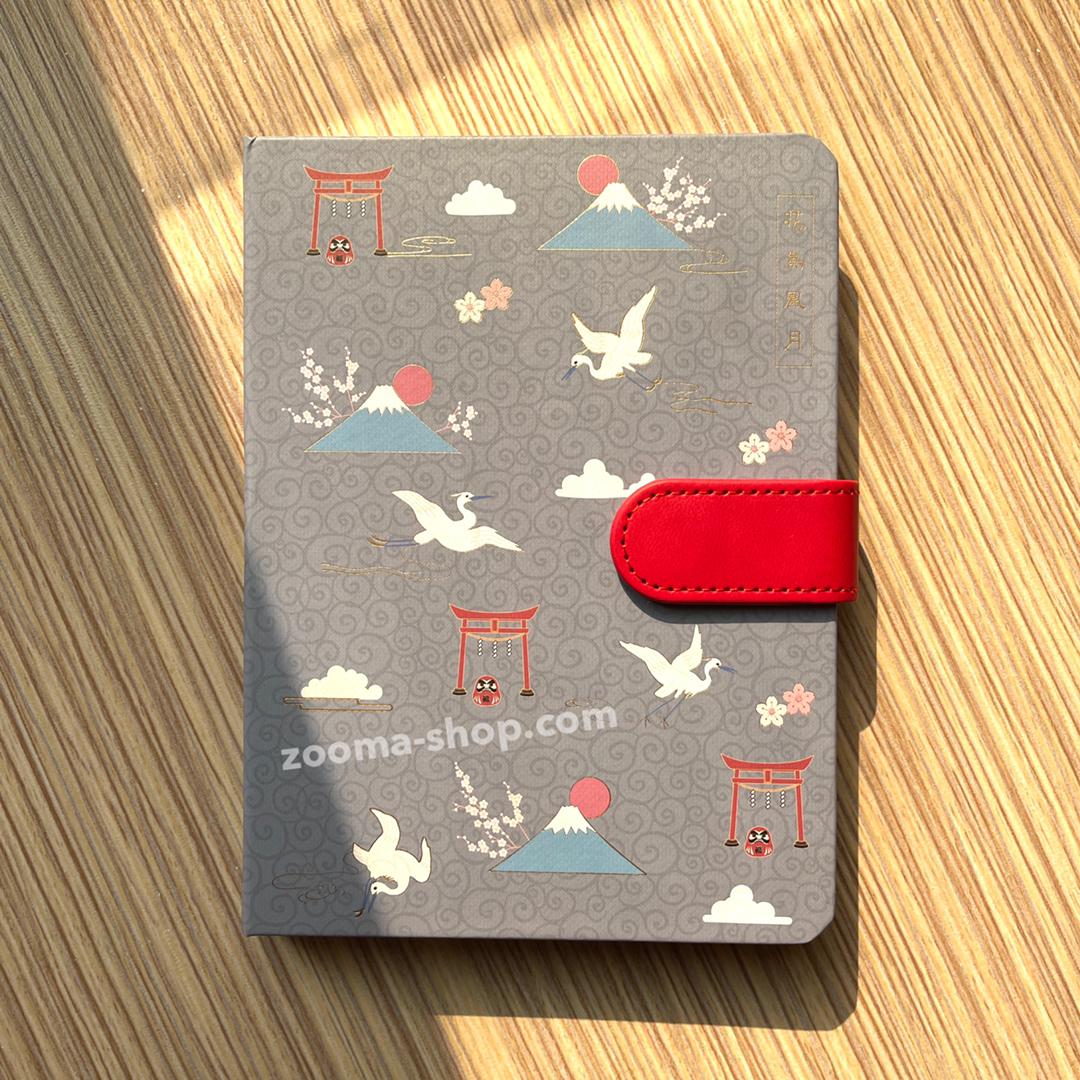 خرید دفترچه یادداشت جلد سخت آهنربایی طرح کوه فوجی